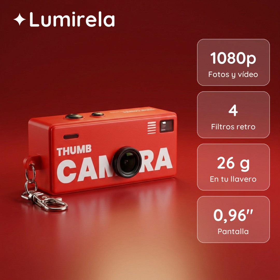 Minicámara Lumirela: fotos y vídeo 1080p, 4 filtros retro, 26 g, pantalla de 0,96 pulgadas